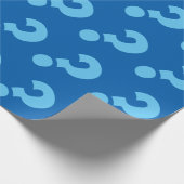 Papier cadeau à point d'interrogation bleu | Mat (Coin)