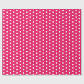 Papier Cadeau à Points Blancs et Rose Chaud (Plat)