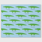 Papier cadeau à pois avec crocodile mignon (Plat)