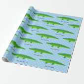 Papier cadeau à pois avec crocodile mignon (Déroulé)