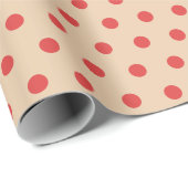 Papier cadeau à pois Cranberry (Coin rond)