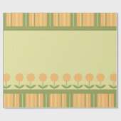 Papier cadeau à rayures florales de printemps (Plat)