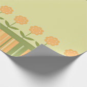 Papier cadeau à rayures florales de printemps (Coin)