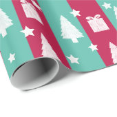 Papier cadeau à rayures pour sapin de Noël (Coin rond)