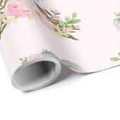 Papier Cadeau Ă?re fête d'anniversaire de bébé d'éléphant de (Coin rond)