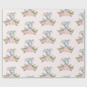 Papier Cadeau Ă?re fête d'anniversaire de bébé d'éléphant de (Plat)