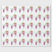 Papier Cadeau Ă?re fille heureuse d'anniversaire (fée rose de (Plat)