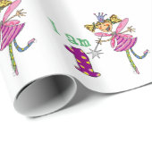 Papier Cadeau Ă?re fille heureuse d'anniversaire (fée rose de (Coin rond)