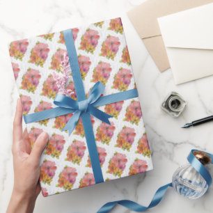 Papier Cadeau à Rouler - Fleurs au Pâle