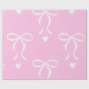 Papier cadeau à ruban coquette rose et blanc