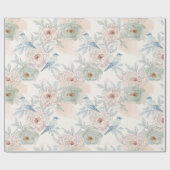 Papier Cadeau A symphony of song and petals pattern (Plat)