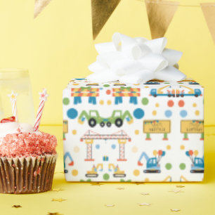 Papier cadeau à thème de construction