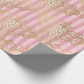 Papier cadeau à thème vin Paris or et rose (Coin)