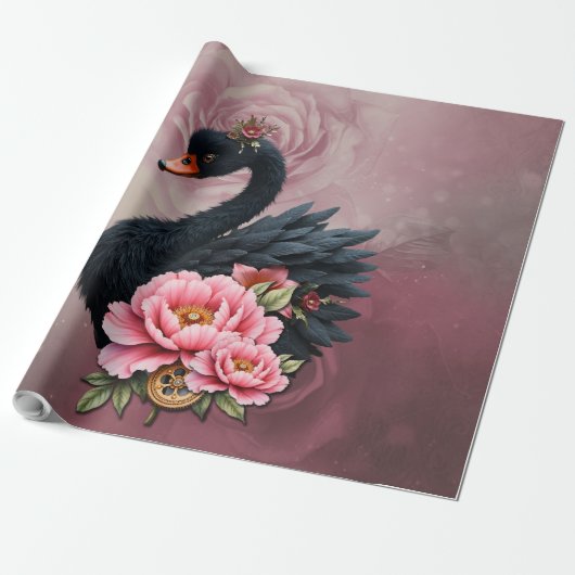 Papier Cadeau A touch of rose and swan's glow.  (Déroulé)