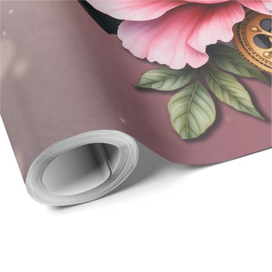 Papier Cadeau A touch of rose and swan's glow.  (Coin rond)