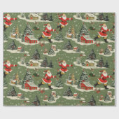 Papier Cadeau A Very Retro Merry & Bright Santas (Plat)