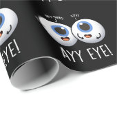 Papier Cadeau Aay Eye Funny AI Pun Dark BG (Coin rond)