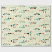 Papier Cadeau Abat-jour du repaire du papa (bleu) (Plat)