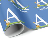 Papier Cadeau ABC du Dr Seuss : Lettre A - Blanc | Ajouter Votre (Coin rond)