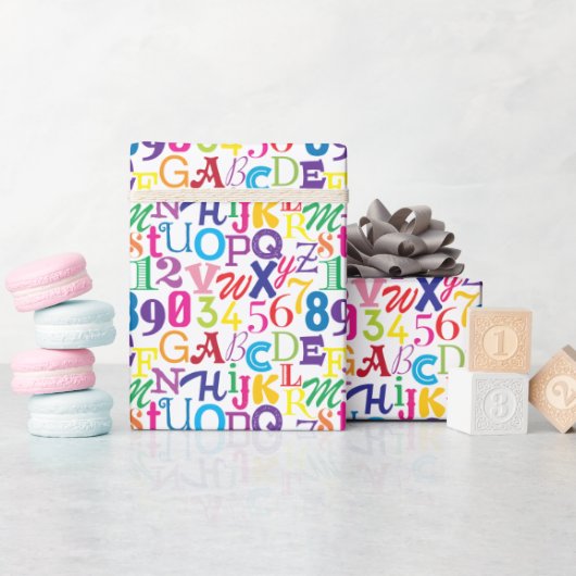 Papier Cadeau ABC et 123 super colorés (Baby Shower)