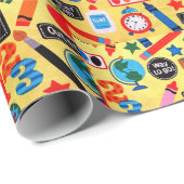 Papier Cadeau ABC instruisent stupéfier (Coin rond)