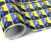 PAPIER CADEAU ABE LINCOLN 2 (Coin rond)