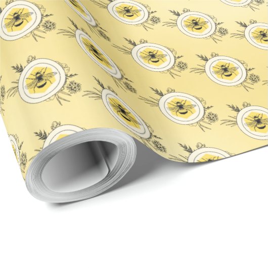 Papier Cadeau Abeille (Coin rond)