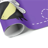 Papier cadeau abeille à bourdons violette (Coin rond)