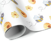 Papier Cadeau Abeille à miel (Coin rond)