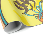 Papier Cadeau Abeille avec pot de miel Antiquité Apiculteur (Coin rond)