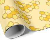 Papier Cadeau Abeille de miel imprimable (Coin rond)