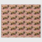 Papier Cadeau Abeille De Miel Occidental Sur Sedum (Plat)