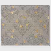 Papier Cadeau Abeille et rouleau d'or (Plat)