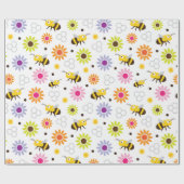 Papier Cadeau Abeille & Fleurs (Plat)