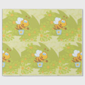 Papier Cadeau Abeille Heureuse (Plat)
