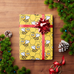 Papier Cadeau Abeille jaune mignonne et tournesol 1ère année d'a