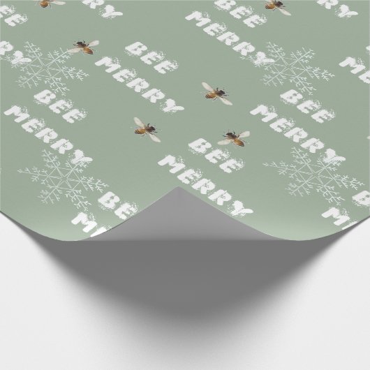 Papier Cadeau Abeille Joyeux Snowflakes Dreamy Envelopper du pap (Coin)