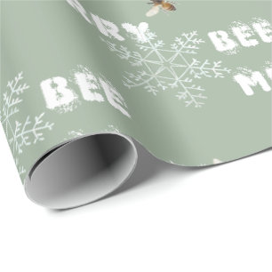 Papier Cadeau Abeille Joyeux Snowflakes Dreamy Envelopper du pap