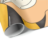 Papier Cadeau Abeille Souriante Personnage de Bourdon Amusant (Coin rond)