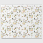 Papier Cadeau Abeilles De Miel, Fée & Bébé En Motif Sans Faille (Plat)