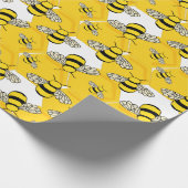 Papier Cadeau Abeilles de miel jaune (Coin)