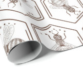 Papier Cadeau Abeilles de miel ! Papier d'emballage (Coin rond)
