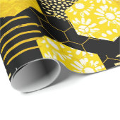 Papier Cadeau Abeilles de miel ! Papier d'emballage (Coin rond)