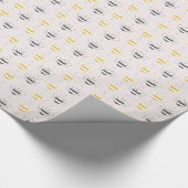 Papier Cadeau Abeilles de miel souriantes rose (Coin)