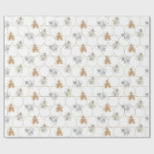 Papier Cadeau Abeilles en cuivre argent moderne or (Plat)