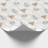 Papier Cadeau Abeilles en cuivre argent moderne or (Coin)