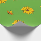 Papier Cadeau Abeilles et fleurs (Coin)
