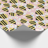 Papier Cadeau Abeilles Et Fleurs Blanches (Coin)