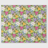 Papier Cadeau Abeilles et papillons Floral (Plat)