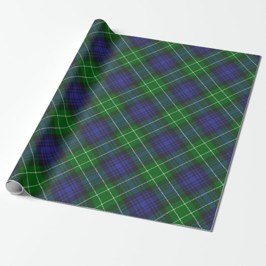 Papier Cadeau Abercrombie Blue Green Tartan (Déroulé)